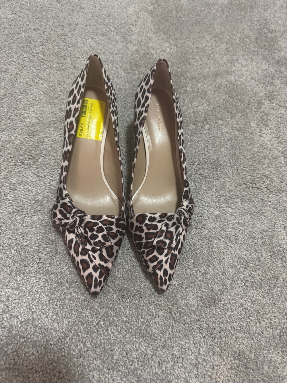 Ann Taylor Leopard Print Pointed Toe Heels